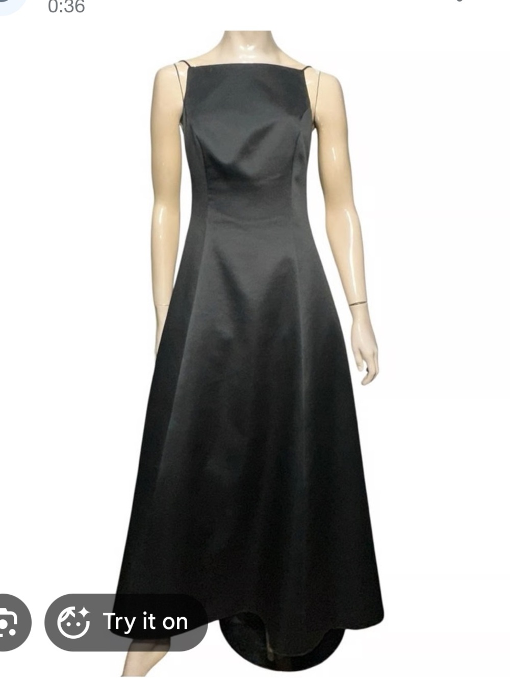 ABS Allen Schwartz Black High-Low Satin Gown | 10